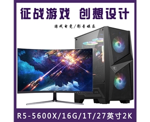 【 R5-5600X整机】AMD 锐龙R5-5600X /16G内存/1T固态/优派27寸2K显示器 游戏电竞整机