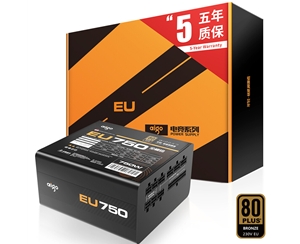 爱国者（aigo）额定750W 电竞EU750全模组电源(80Plus铜牌认证/五年质保/静音稳定/主动式PFC）